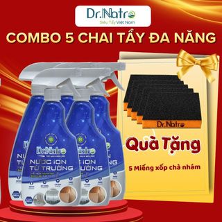 [Tặng 15 Dụng Cụ] Combo 5 Chai Tẩy Đa Năng Dr.Natro 500ml - Tẩy Sạch Mọi Vết Bẩn