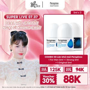 COMBO 03 Lăn khử mùi Perspirex bất kì 5ml x3: Dành cho cả nam và nữ