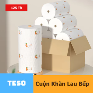 Cuộn 125 Khăn Giấy Vải Lau Đa Năng, Lau Bếp, Lau Chén Bát - Có Thể Tái Sử Dụng - Siêu Thấm Hút