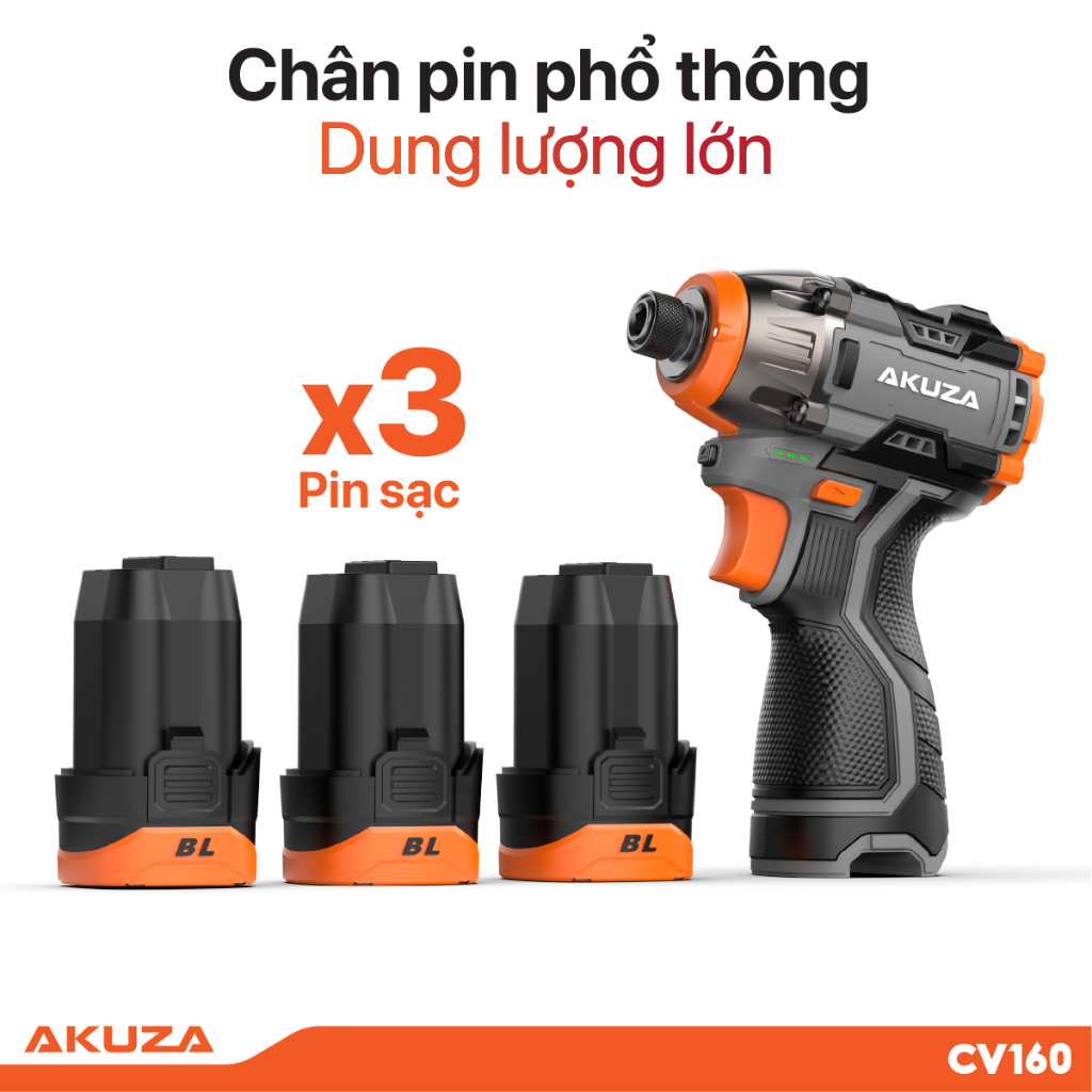 Máy Vặn Vít CV160 PRO Akuza - Máy bắn vít cao cấp - Nhỏ Gọn - Cực Khỏe, Không Chổi Than