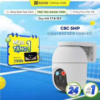 [MỞ BÁN] Camera WIFI Ezviz C8C 5MP Cảnh Báo Bằng Đèn Xanh-Đỏ, Chống Chịu Thời Tiết, Tích Hợp AI Phát Hiện Dáng Người