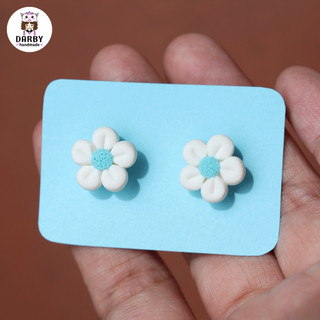 Khuyên tai hoa nhí - Đất sét nung Polymer Clay, Thép không gỉ