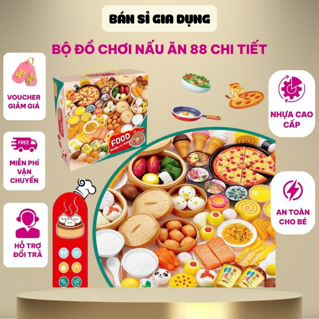 Bộ Đồ Chơi Nấu Ăn Nhà Bếp 88 Chi Tiết Cho Bé Phát Triển Tư Duy Và Sáng Tạo