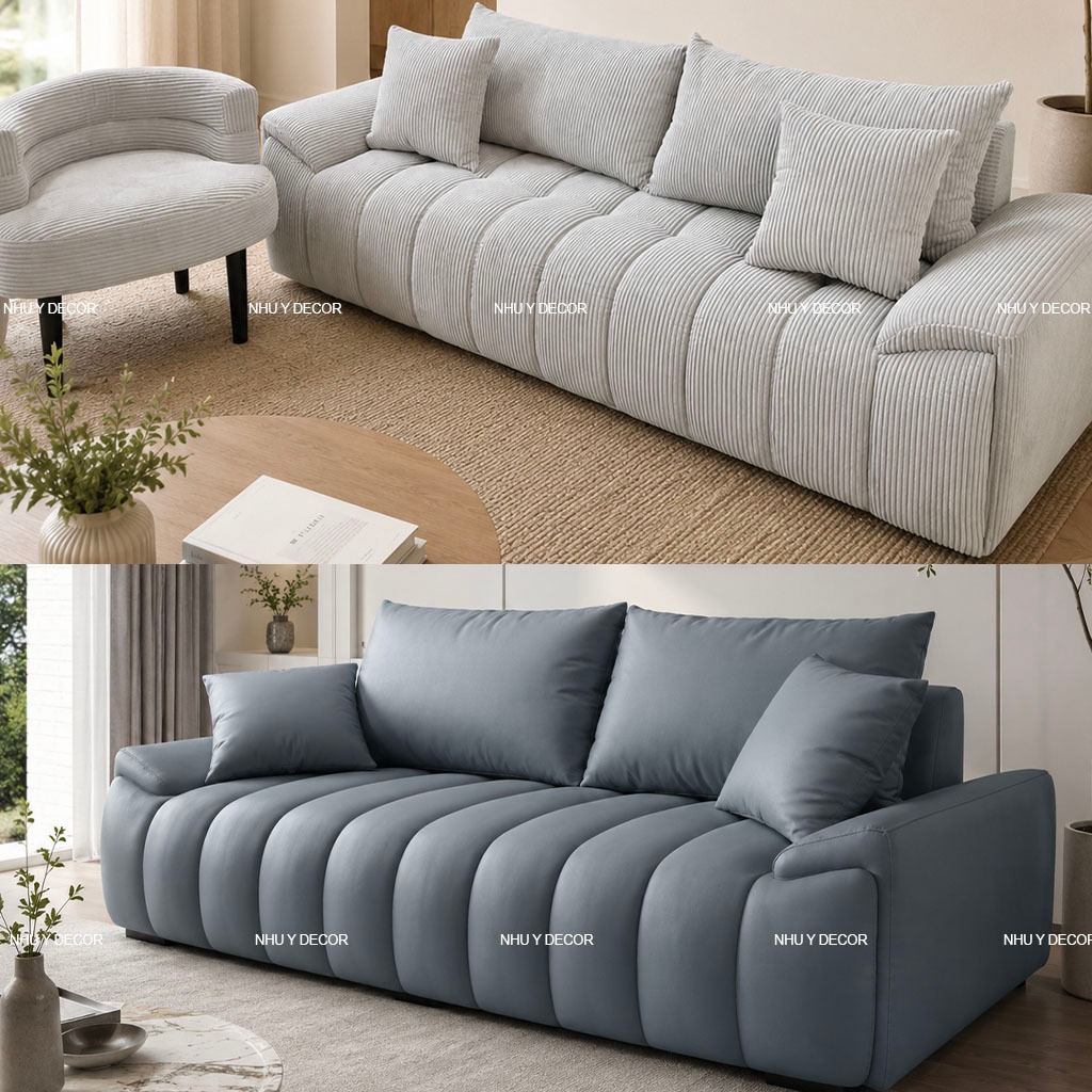 Sofa Băng Phòng Khách NHU Y DECOR 1m2 1m4 1m6 2m4 Ghế Sofa Vải Nỉ Phong Cách Bắc Âu Cho Chung Cư