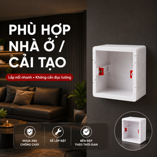 Hộp Đế Công Tắc Ổ Cắm 86/118, Hộp Đế Nổi Âm Tường, Nhựa ABS Chống Cháy, Dễ Lắp Đặt, Chắc Chắn An Toàn
