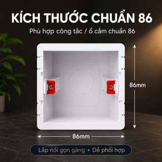 Hộp Đế Công Tắc Ổ Cắm 86/118, Hộp Đế Nổi Âm Tường, Nhựa ABS Chống Cháy, Dễ Lắp Đặt, Chắc Chắn An Toàn