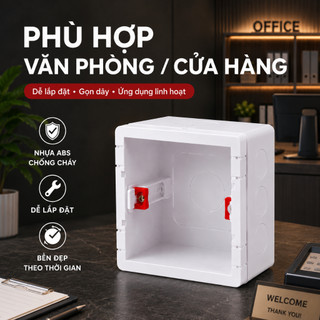 Hộp Đế Công Tắc Ổ Cắm 86/118, Hộp Đế Nổi Âm Tường, Nhựa ABS Chống Cháy, Dễ Lắp Đặt, Chắc Chắn An Toàn