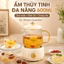 Ấm Đun Nước Đa Năng 600ML, 3 Mức Nhiệt, Borosilicate, Pha Trà & Hầm Tổ Yến, Quà Tặng