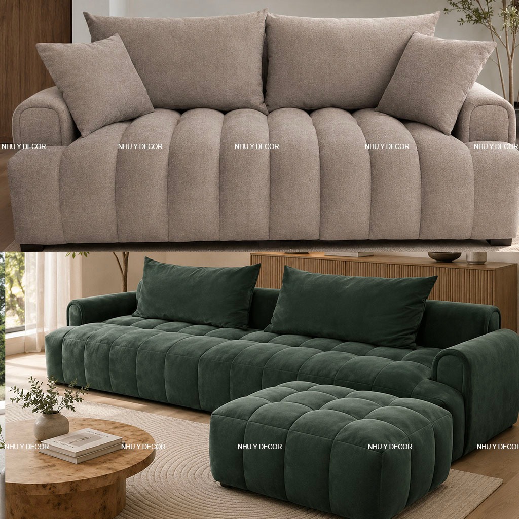 Sofa Băng Phòng Khách NHU Y DECOR 1m2 1m4 1m6 2m4 Ghế Sofa Vải Nỉ Phong Cách Bắc Âu Cho Chung Cư