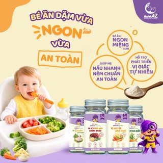 Combo 4 Hạt Nêm Và 3 Bột Gia Vị Cho Bé Ăn Dặm Từ 6 Tháng NutriAZ, Không Muối Đường, An Toàn Cho Bé