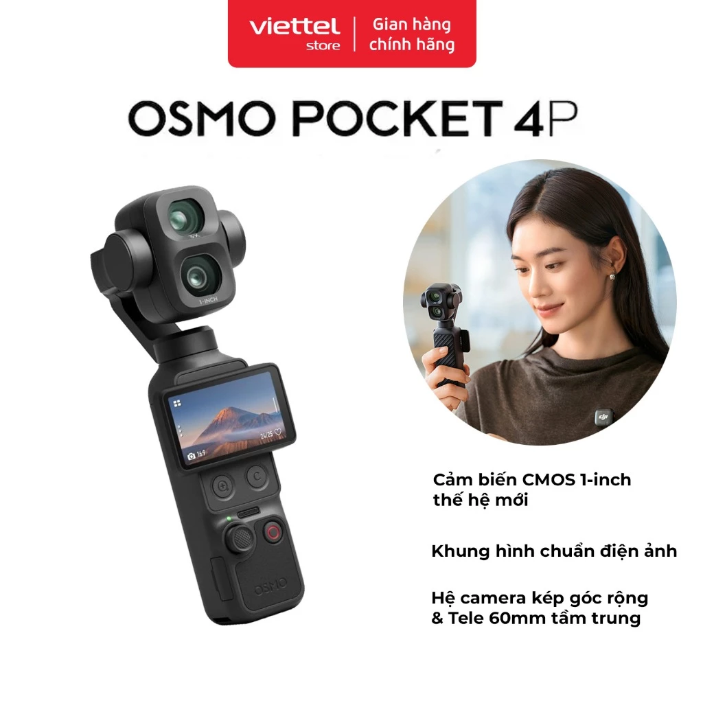 DJI Osmo Pocket 4P | Gimbal Camera Kép Bỏ Túi Chuẩn Điện Ảnh | Camera Vlog 4K | CMOS 1-inch