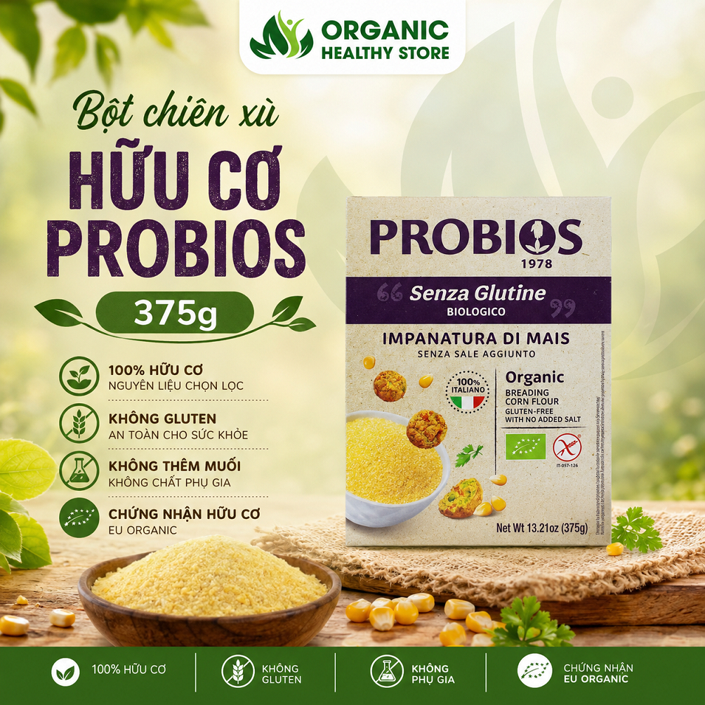 [2027] Bột Chiên Xù Hữu Cơ Probios Organic Breading Corn Flour