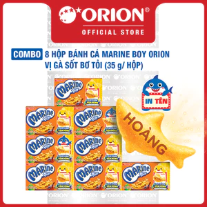 Combo 8 Hộp bánh Cá Marine Boy Orion Vị Gà Bơ Sốt Tỏi (35g/Hộp)