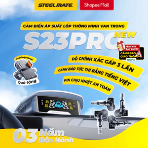 Cảm Biến Áp Suất Lốp STEELMATE TP-S23 PRO Ô Tô Van Trong - Màn Hình rời, Giọng nói tiếng Việt