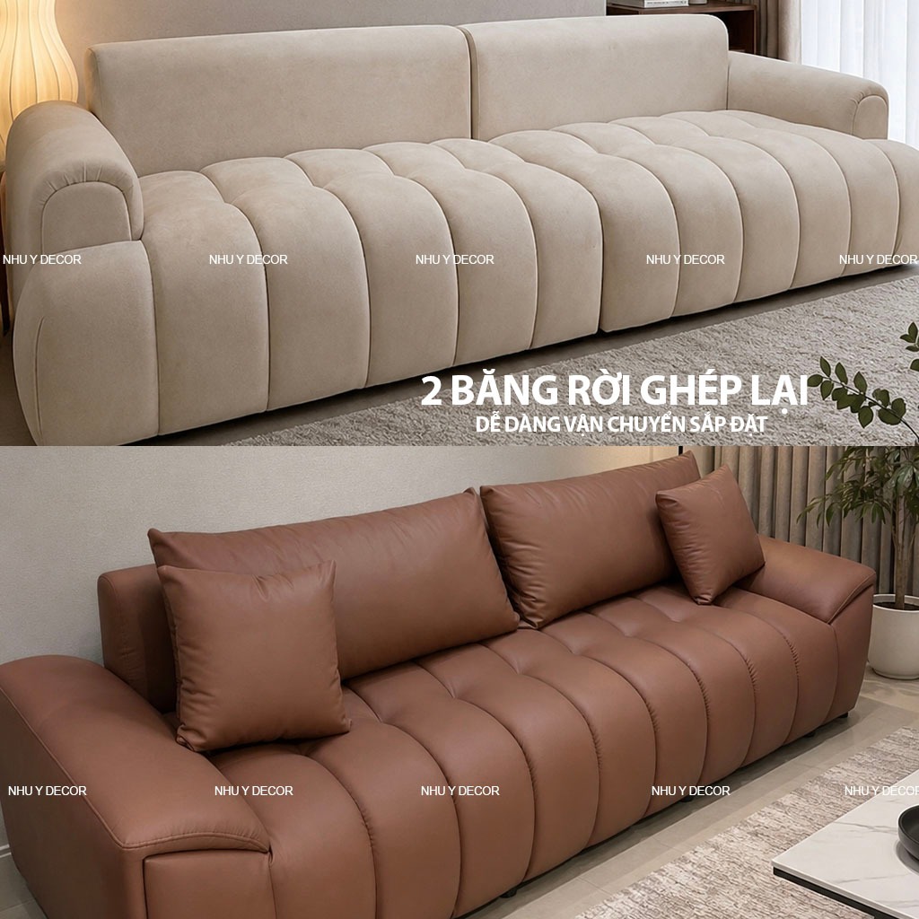 Sofa Băng Phòng Khách NHU Y DECOR 1m2 1m4 1m6 2m4 Ghế Sofa Vải Nỉ Phong Cách Bắc Âu Cho Chung Cư