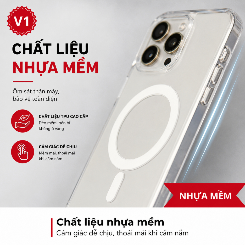 Ốp Lưng Trong Suốt Hỗ Trợ Sạc Từ Tính Sạc Nhanh Không Dây Dành Cho 11/12/13/14/15/16/17 Pro Max Plus