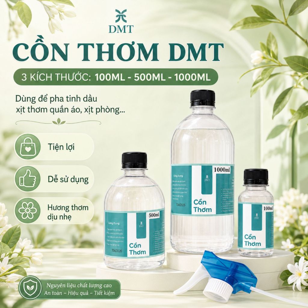 Cồn Thơm - Cồn y tế dùng vệ sinh máy khuếch tán tinh dầu, pha dung dịch xịt thơm phòng, thơm quần áo