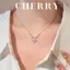 Dây chuyền bạc nữ cỏ 4 lá titan CHERRY JEWELRY mạ vàng, Vòng cổ titan không gỉ charm hoa đá xà cừ