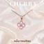 Dây chuyền bạc nữ cỏ 4 lá titan CHERRY JEWELRY mạ vàng, Vòng cổ titan không gỉ charm hoa đá xà cừ