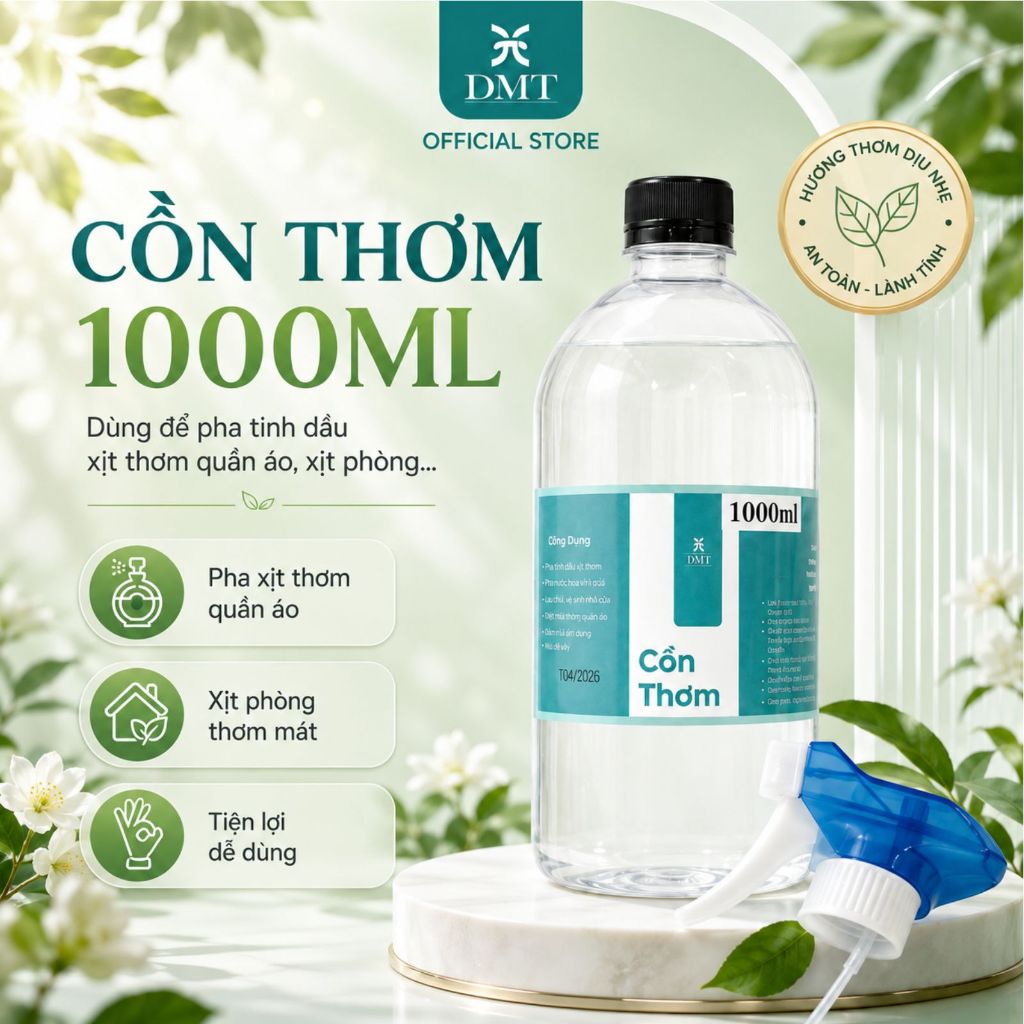 Cồn Thơm - Cồn y tế dùng vệ sinh máy khuếch tán tinh dầu, pha dung dịch xịt thơm phòng, thơm quần áo