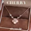 Dây chuyền bạc nữ cỏ 4 lá titan CHERRY JEWELRY mạ vàng, Vòng cổ titan không gỉ charm hoa đá xà cừ