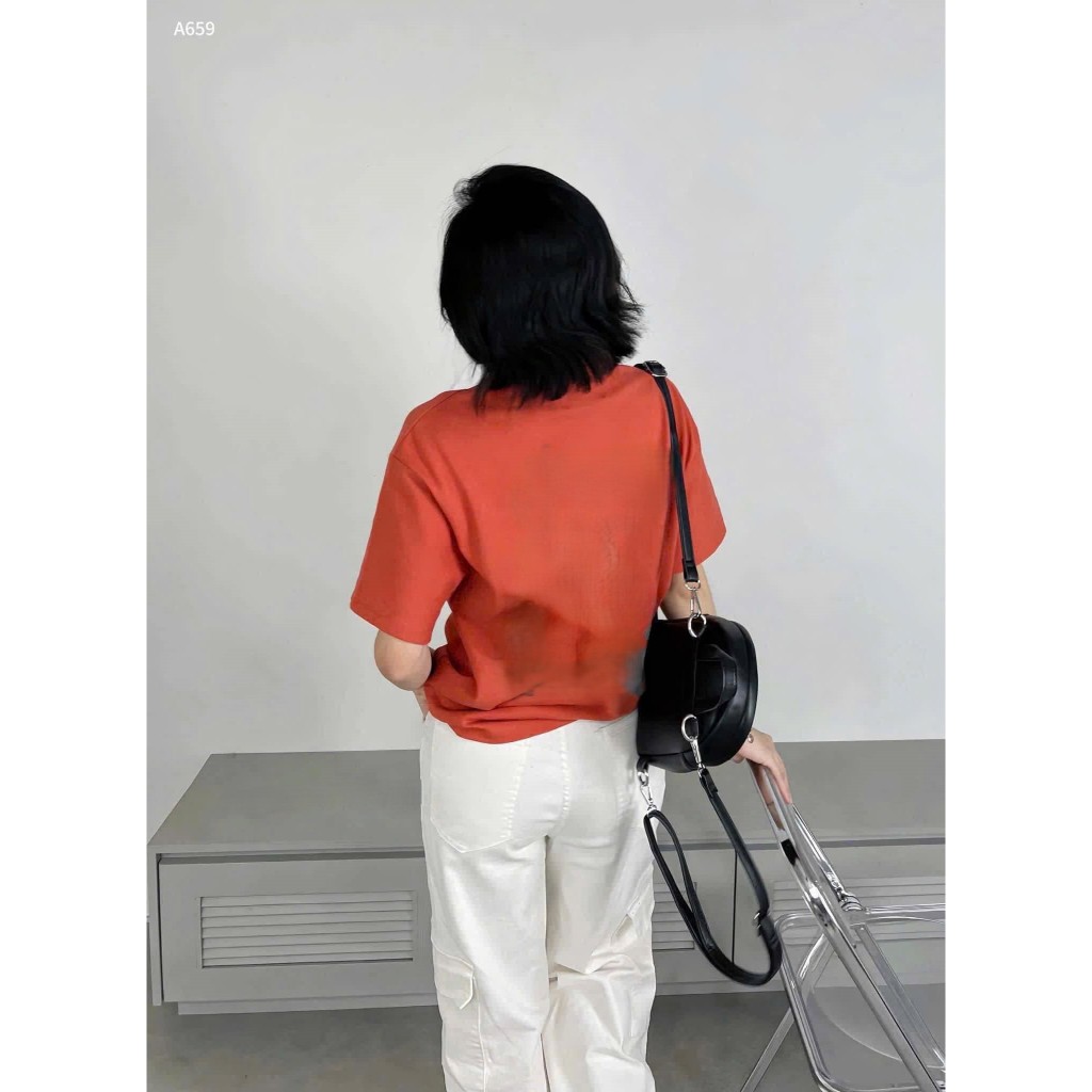 áo phông nữ , áo thun nữ form rộng cổ tròn vải mền mại in chữ nổi phong cách Hàn quốc Donna hcom3755