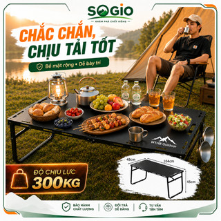 Bàn Gấp Dã Ngoại WTHB, Bàn Camping Gấp Gọn Khung Thép Carbon Chắc Chắn, Nhẹ Dễ Mang Theo, Mở Nhanh 3 Giây