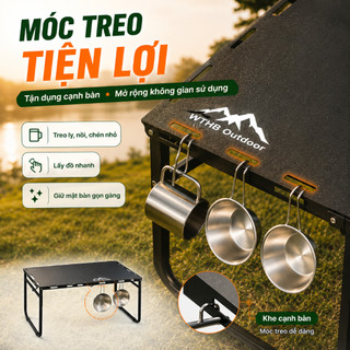 Bàn Gấp Dã Ngoại WTHB, Bàn Camping Gấp Gọn Khung Thép Carbon Chắc Chắn, Nhẹ Dễ Mang Theo, Mở Nhanh 3 Giây