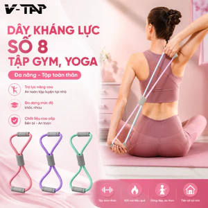 Dây Tập Kháng Lực Số 8 Tập Gym Đa Năng, Dây Kháng Lực Tập Yoga Chất Liệu Silicone Bền Bỉ