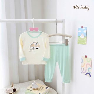 Bộ Dài Tay Bo Gấu Cho Bé Trai Bé Gái Vải Petit Mềm Mịn Co Giãn Tốt In Gấu Thỏ Hoa Gam Màu Nhẹ Nhàng siêu hót