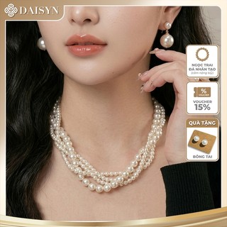 [ DAISYN ] N405 vòng cổ hạt Trai, dây chuyền hạt ngọc nhân tạo đá dây chuyền choker 4 dây đan xoắn hạt nhiều kích cỡ