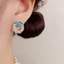 V.I.T Accessories | Bông tai tim đá xanh (2 màu)