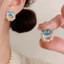 V.I.T Accessories | Bông tai tim đá xanh (2 màu)