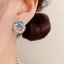 V.I.T Accessories | Bông tai tim đá xanh (2 màu)