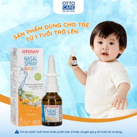 Xịt Mũi Otosan Baby 20ml Cho Bé Từ 1 Tuổi - Làm Sạch Khoang Mũi, Hỗ Trợ Giảm Nghẹt Mũi