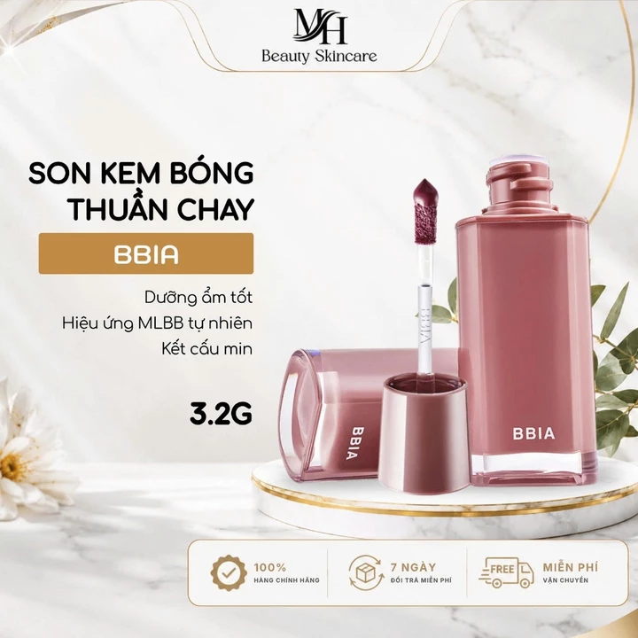 Son Tint Bóng Bbia Glow Lip Tint 3.2g Màu Trong Trẻo Căng Bóng Tự Nhiên Lâu Trôi Chuẩn Màu