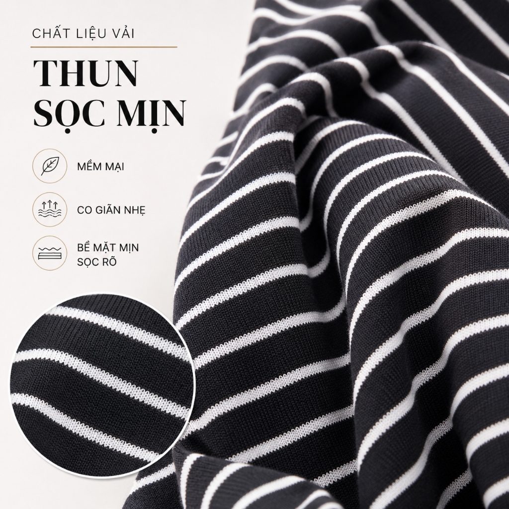 Áo Thun Nữ Tay Ngắn GUMAC Form Ôm Vừa Vặn Cổ Tròn Lai Bèo 2 Tầng Chất Sọc Mịn Mềm Mát Trẻ Trung LATG06043