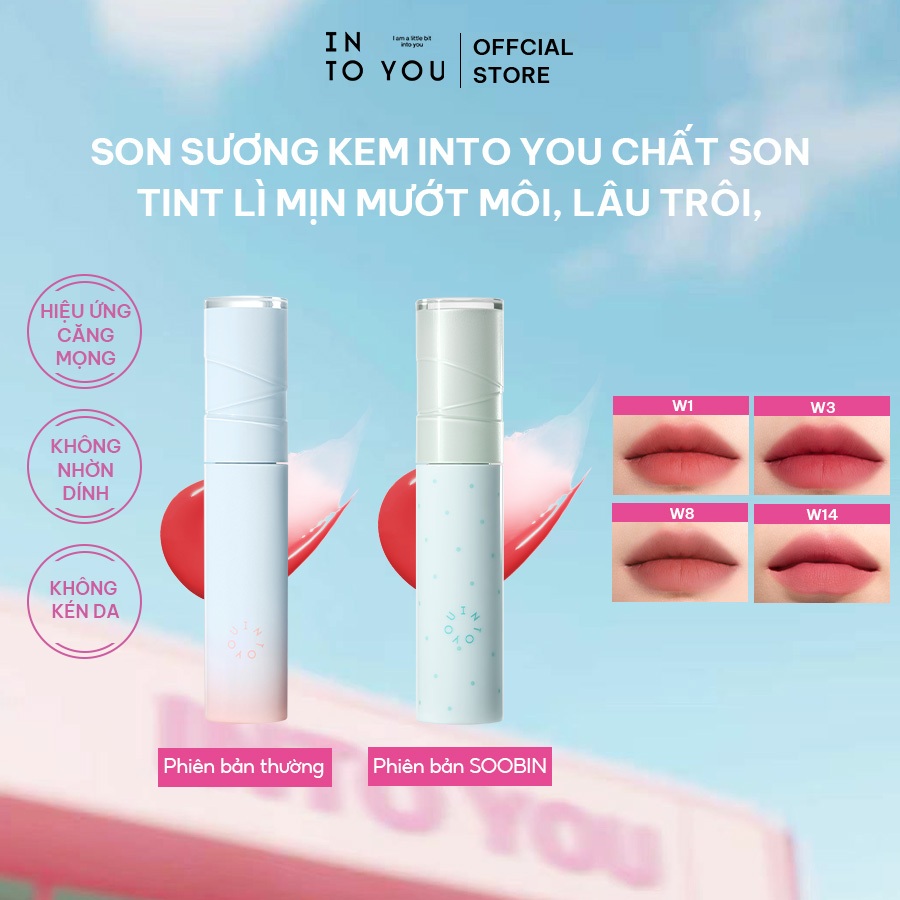 Son Tint Watery INTO YOU chất son tint lì mịn mướt môi, lâu trôi, không gây khô môi 3g