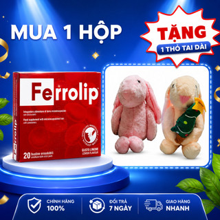 [ Kèm Quà ] Sắt sinh học Ferrolip bổ sung sắt cho mẹ bầu, phụ nữ mang thai thiếu máu thiếu sắt 20gói