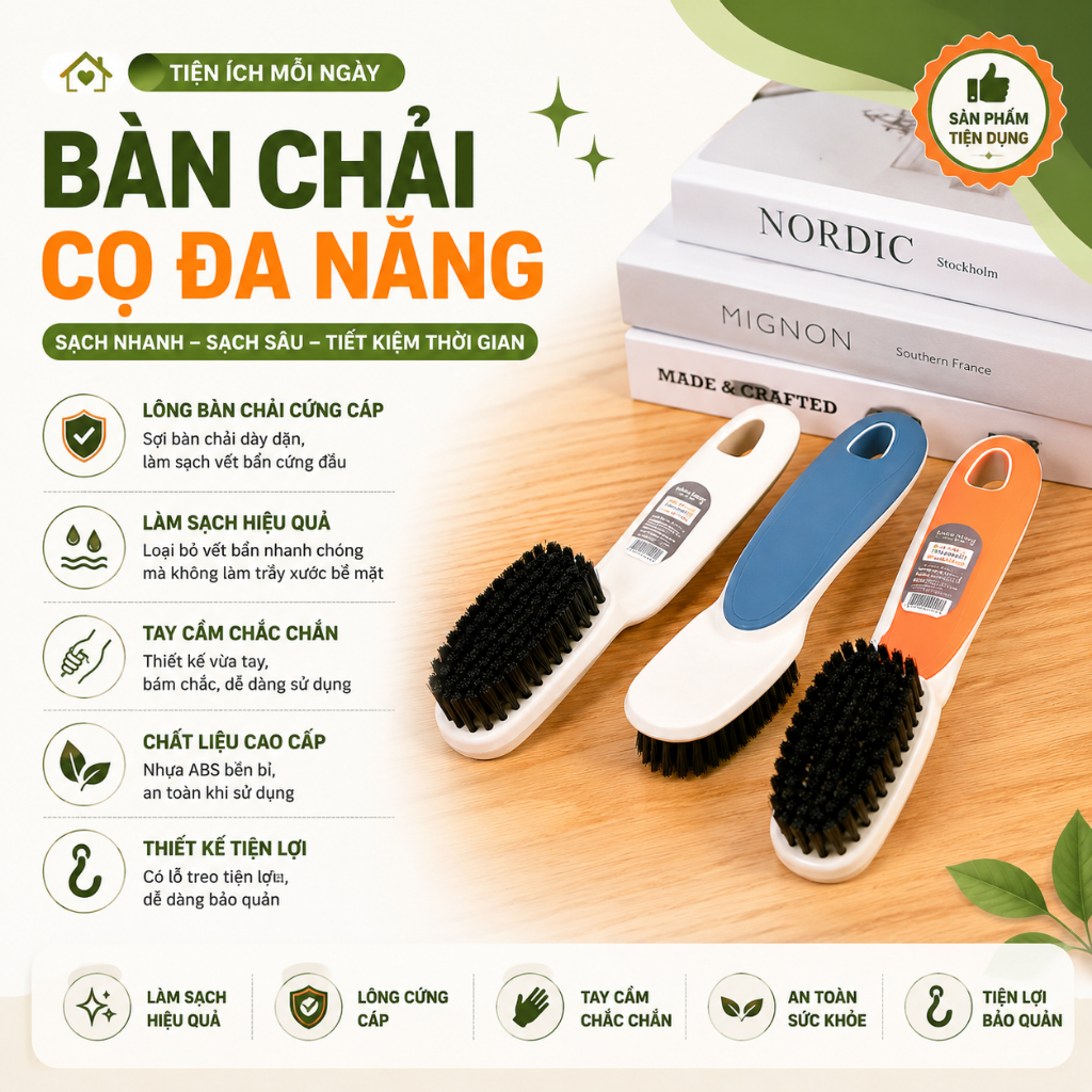 Bàn Chải Cọ Đa Năng Vệ Sinh Giày Dép Lông Cứng Tay Cầm Chống Trượt Làm Sạch Đế Giày, Khe Gạch, Nhà Bếp, Nhà Tắm No brand