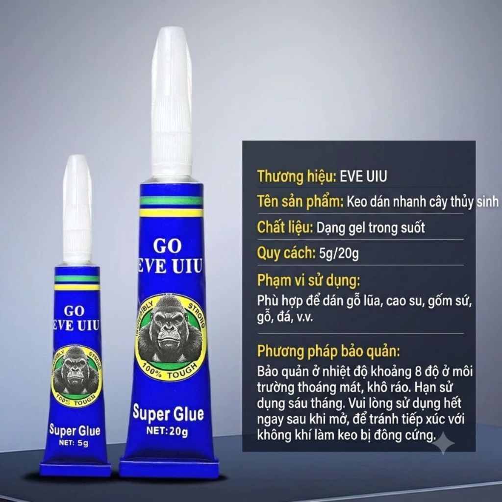 Keo dán nhựa siêu dính đa năng Gunasen Go Eve dán gốm sứ kim loại gỗ nhựa vải 20g