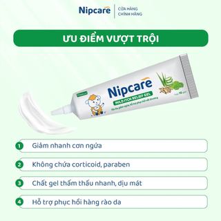 Gel bôi Nipcare Mild Itch Relief 15g - gel giảm ngứa, dịu da, hỗ trợ phục hồi hàng rào bảo vệ da