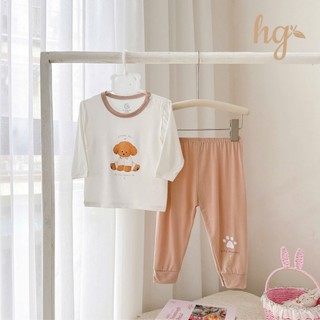 Bộ Dài Tay Chất Petit Mềm Mịn Hoạ Tiết Đáng Yêu Dành Cho Bé Trai Bé Gái  6- 16 kg Hàng Chuẩn HG