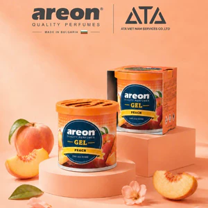 Sáp thơm ô tô Areon Gel Peach – Hương Đào ngọt dịu, khử mùi xe hơi, nhập khẩu chính hãng Bulgaria