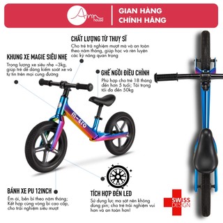 [Thuỵ Sĩ] Xe thăng bằng siêu nhẹ Micro Balance Bike Ultra - Phiên bản có đèn LED - Bảo hành 12 tháng