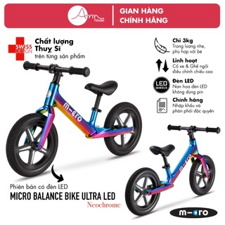 [Thuỵ Sĩ] Xe thăng bằng siêu nhẹ Micro Balance Bike Ultra - Phiên bản có đèn LED - Bảo hành 12 tháng
