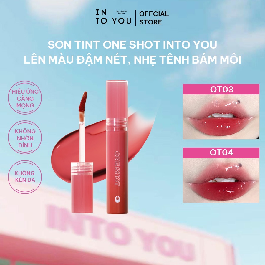 Son Tint One Shot INTO YOU Lên Màu Đậm Nét, Nhẹ Tênh Bám Môi 2.2g