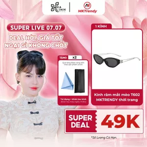 Kính râm mắt mèo gọng kim loại chống tia UV T602 tặng túi đựng kính khăn lau kính
