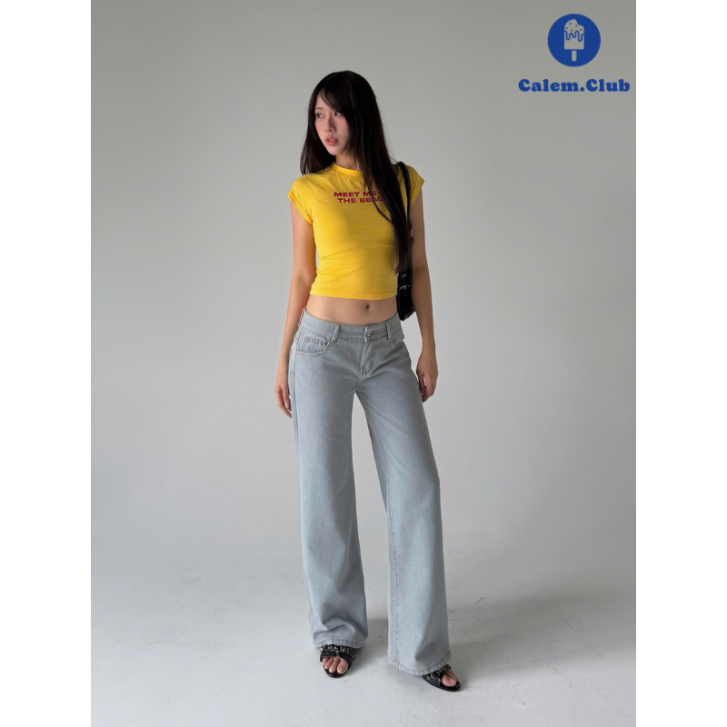 Calem.Club - Quần jean cạp trễ LOWEY DENIM form ống suông tôn dáng phong cách Y2K cá tính | BigBuy360 - bigbuy360.vn