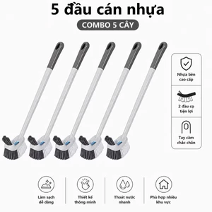 Combo 5 Cây Cọ Vệ Sinh Bồn Cầu, Cọ Chà Toilet VIỆT NHẬT 5850 - Nhựa Cao Cấp, Gọn Nhẹ, Bền Chắc.